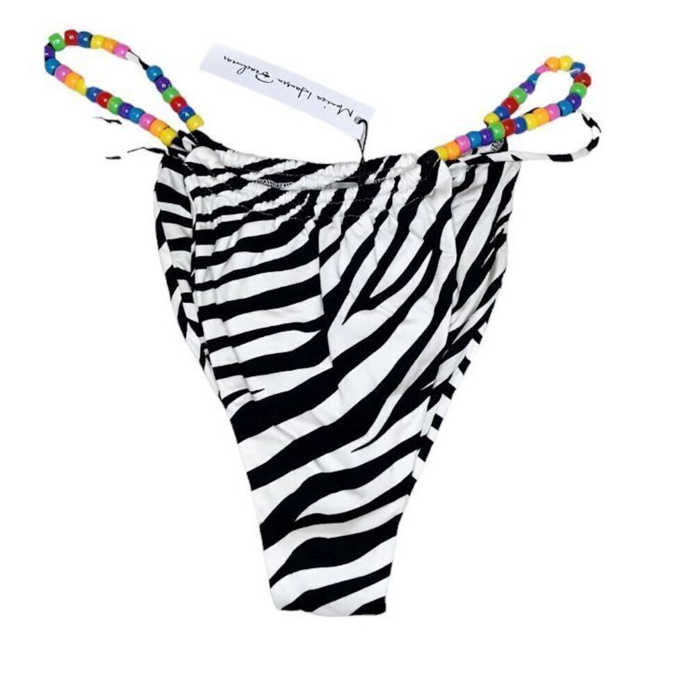 Monica Hansen Beachwear Sweet Darlin’ Bikini Bottom. Zebra Nwt Size Small